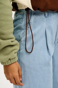 Lucy & Yak Blake - Cropped Polar Fleece in Cocoa, Cream & Sage Sale