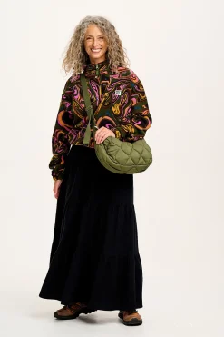 Lucy & Yak Blake - Cropped Polar Fleece in Mineral Swirl Print Outlet