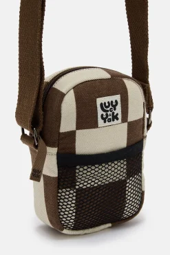 Lucy & Yak Brady - Crossbody Cotton Twill Bag in Cookies & Cream Checkerboard Print Online