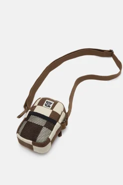 Lucy & Yak Brady - Crossbody Cotton Twill Bag in Cookies & Cream Checkerboard Print Online