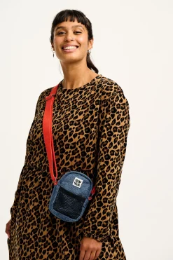Lucy & Yak Brady - Crossbody Denim Bag in Mid Wash Blue Clearance
