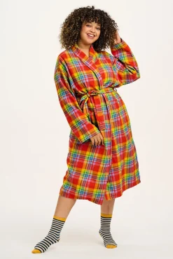 Lucy & Yak Braydon - Brushed Cotton Robe in Ncuti Tartan Print Clearance