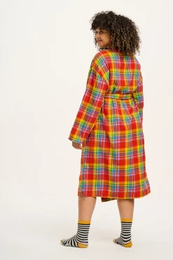 Lucy & Yak Braydon - Brushed Cotton Robe in Ncuti Tartan Print Clearance