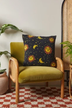 Lucy & Yak Bruna - Polar Fleece Cushion Cover in Black Orion Print Clearance