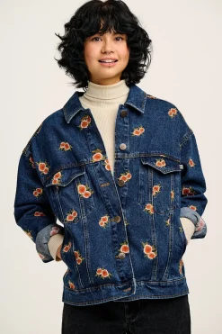 Lucy & Yak Callaway - Denim Jacket with Rose Embroidery Sale