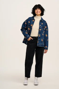 Lucy & Yak Callaway - Denim Jacket with Rose Embroidery Sale