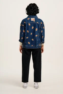 Lucy & Yak Callaway - Denim Jacket with Rose Embroidery Sale