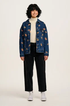 Lucy & Yak Callaway - Denim Jacket with Rose Embroidery Sale
