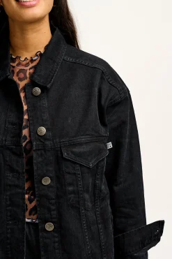 Lucy & Yak Callaway - Trucker Cotton Jacket in Washed Black Denim Outlet