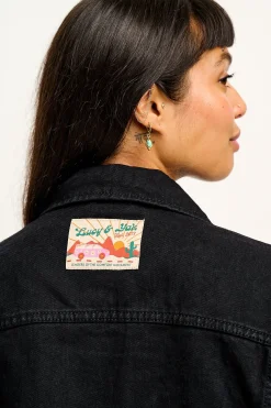 Lucy & Yak Callaway - Trucker Cotton Jacket in Washed Black Denim Outlet