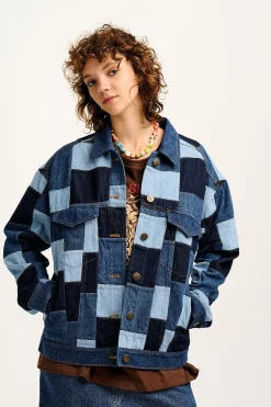 Lucy & Yak Callaway - Trucker Denim Jacket in Paige Patchwork Print Best