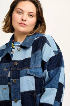 Lucy & Yak Callaway - Trucker Denim Jacket in Paige Patchwork Print Best