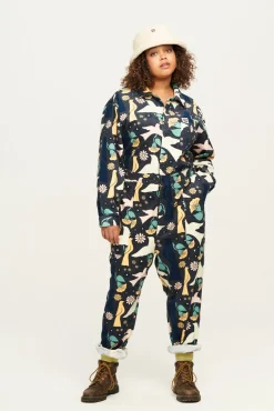 Lucy & Yak Carmen - Corduroy Jumpsuit in Skylar Print Clearance