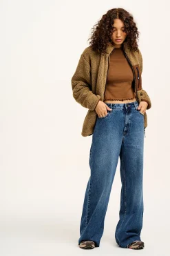 Lucy & Yak Carter - High Waisted Jeans in Vintage Wash Blue Hot