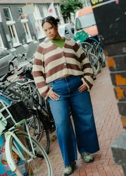 Lucy & Yak Carter - High Waisted Jeans in Vintage Wash Blue Hot