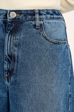Lucy & Yak Carter - High Waisted Jeans in Vintage Wash Blue Hot