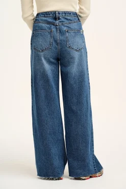 Lucy & Yak Carter - High Waisted Jeans in Vintage Wash Blue Hot
