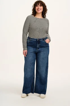 Lucy & Yak Carter - High Waisted Jeans in Vintage Wash Blue Hot