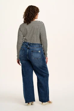 Lucy & Yak Carter - High Waisted Jeans in Vintage Wash Blue Hot