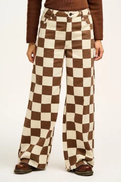 Lucy & Yak Carter - High Waisted Jeans in Cookies & Cream Checkerboard Print Hot