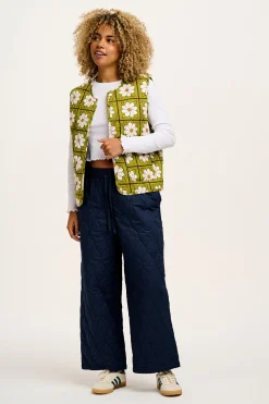 Lucy & Yak Chester - Quilted Cotton Trousers in Varsity Blue Outlet
