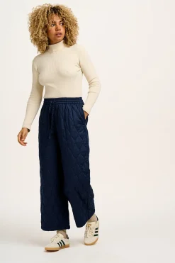 Lucy & Yak Chester - Quilted Cotton Trousers in Varsity Blue Outlet