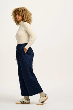 Lucy & Yak Chester - Quilted Cotton Trousers in Varsity Blue Outlet
