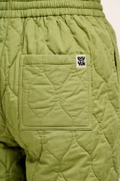 Lucy & Yak Chester - Quilted Cotton Trousers in Mosstone Green Discount