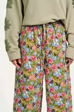 Lucy & Yak Chester - Quilted Cotton Trousers in Elsinore Floral Print Fashion