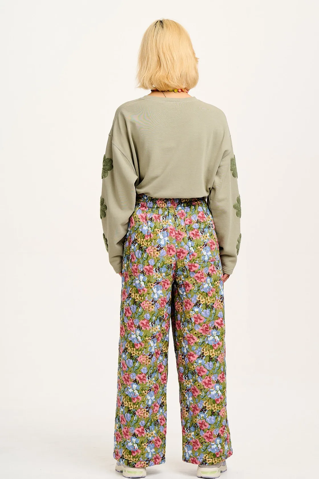 Lucy & Yak Chester - Quilted Cotton Trousers in Elsinore Floral Print Fashion