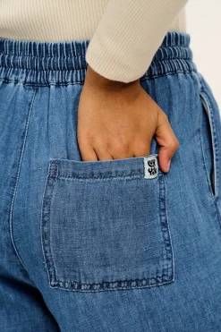 Lucy & Yak Chuck - Cotton & Hemp Trousers in Mid Wash Blue Online