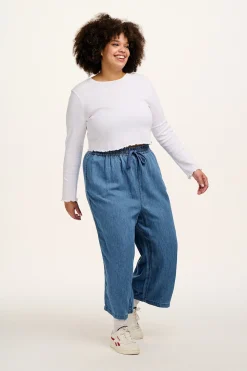 Lucy & Yak Chuck - Cotton & Hemp Trousers in Mid Wash Blue Online