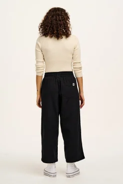 Lucy & Yak Chuck - Wide Leg Cotton Trousers in Black New