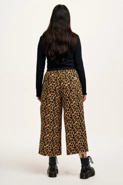 Lucy & Yak Chuck - Wide Leg Cotton Trousers in Leopard Print Hot