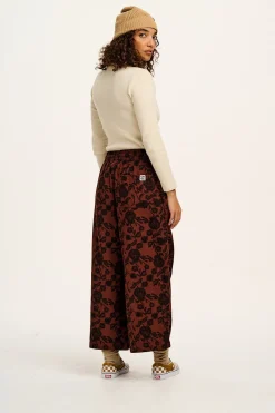 Lucy & Yak Chuck - Wide Leg Cotton Trousers in Layne Print New