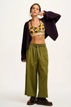 Lucy & Yak Chuck - Wide Leg Cotton Trousers in Khaki Outlet