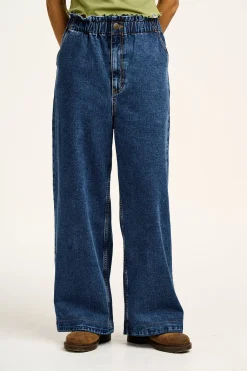 Lucy & Yak Cody - Paper Bag Jeans in Mid Wash Blue Denim Best
