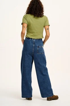 Lucy & Yak Cody - Paper Bag Jeans in Mid Wash Blue Denim Best