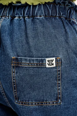 Lucy & Yak Cody - Paper Bag Jeans in Mid Wash Blue Denim Best