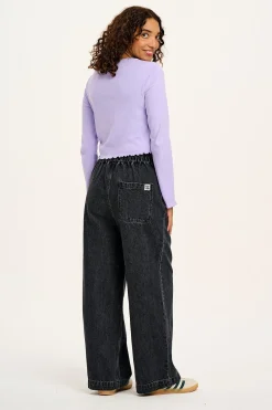 Lucy & Yak Cody - Paper Bag Jeans in Grey Wash Denim New