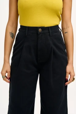 Lucy & Yak Cole - Baggy Wide Leg Denim Jeans in Black New