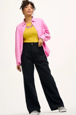 Lucy & Yak Cole - Baggy Wide Leg Denim Jeans in Black New