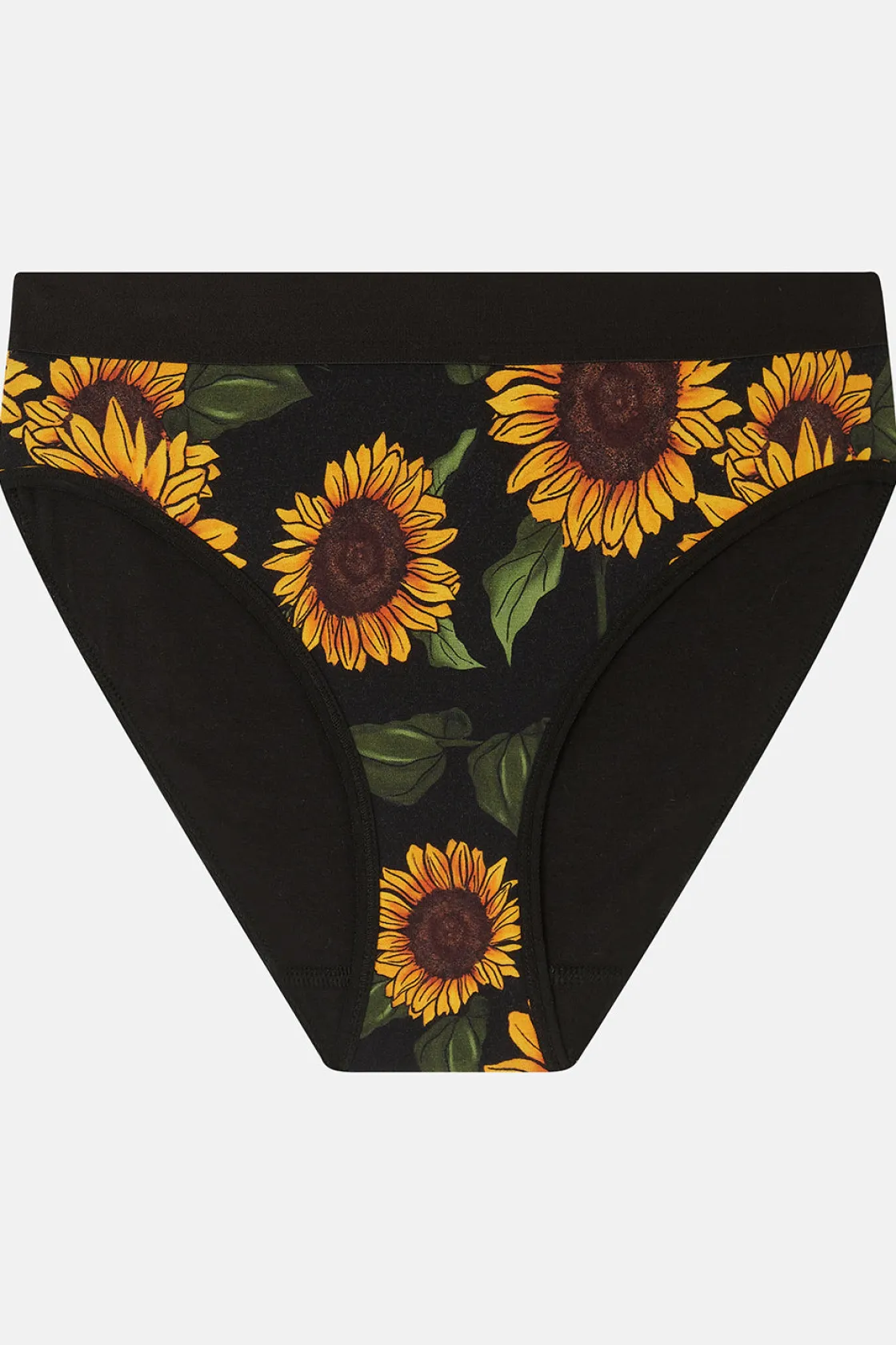 Lucy & Yak Cora - Cotton & Bamboo Bikini Pant in Sunflower Print Hot