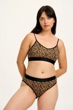 Lucy & Yak Cora - Cotton & Bamboo Bikini Pant in Leopard Print Sale