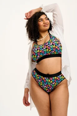 Lucy & Yak Cora - Cotton & Bamboo Bikini Pant in Summer Lovin' Print Online