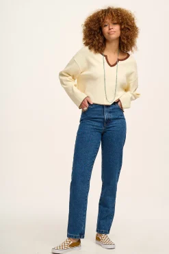 Lucy & Yak Dana - Mom Denim Jeans in Mid Wash Blue Fashion