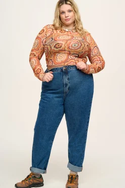 Lucy & Yak Dana - Mom Denim Jeans in Mid Wash Blue Fashion