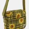 Lucy & Yak Dara - Crossbody Twill Bag in Green Sunday Sunflowers Print Discount