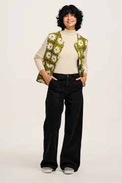Lucy & Yak Delores - Wide Leg Denim Jeans Washed Black Fashion