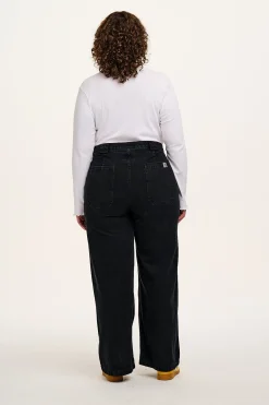 Lucy & Yak Delores - Wide Leg Denim Jeans Washed Black Fashion